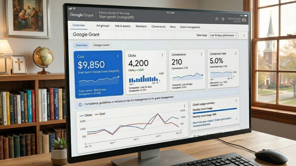 church google ad grant reporting dashboard